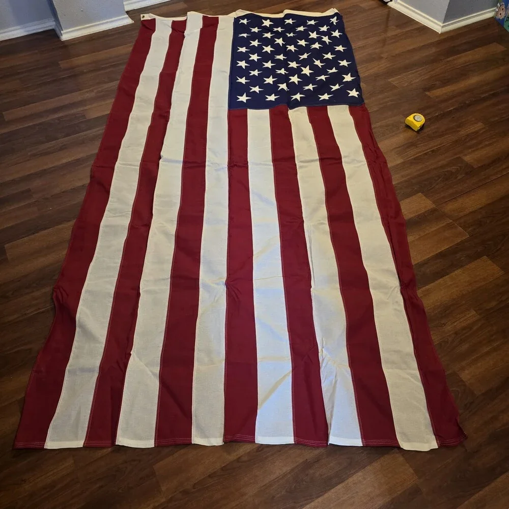 Vintage 50 Star United States  America Tall Flag 5x9.5 Cotton  Excellent Patriot